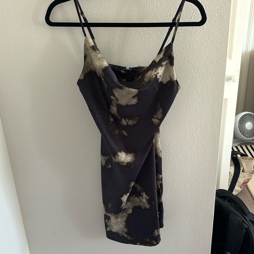 Urban Outfitters “Mallory cowl neck slipdress”. size XS black with distress